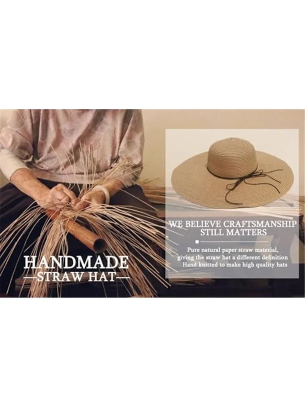 Beach Hats for Women Straw Sun Hat Floppy Wide Brim Foldable UPF 50+ UV